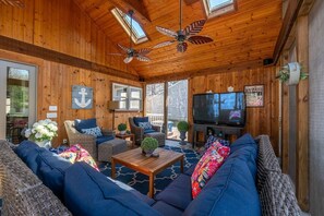 Smart TV, caminetto, studio, monitor per computer