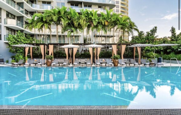 Outdoor pool, a heated pool