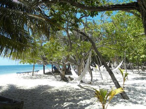 Sun-loungers, beach towels