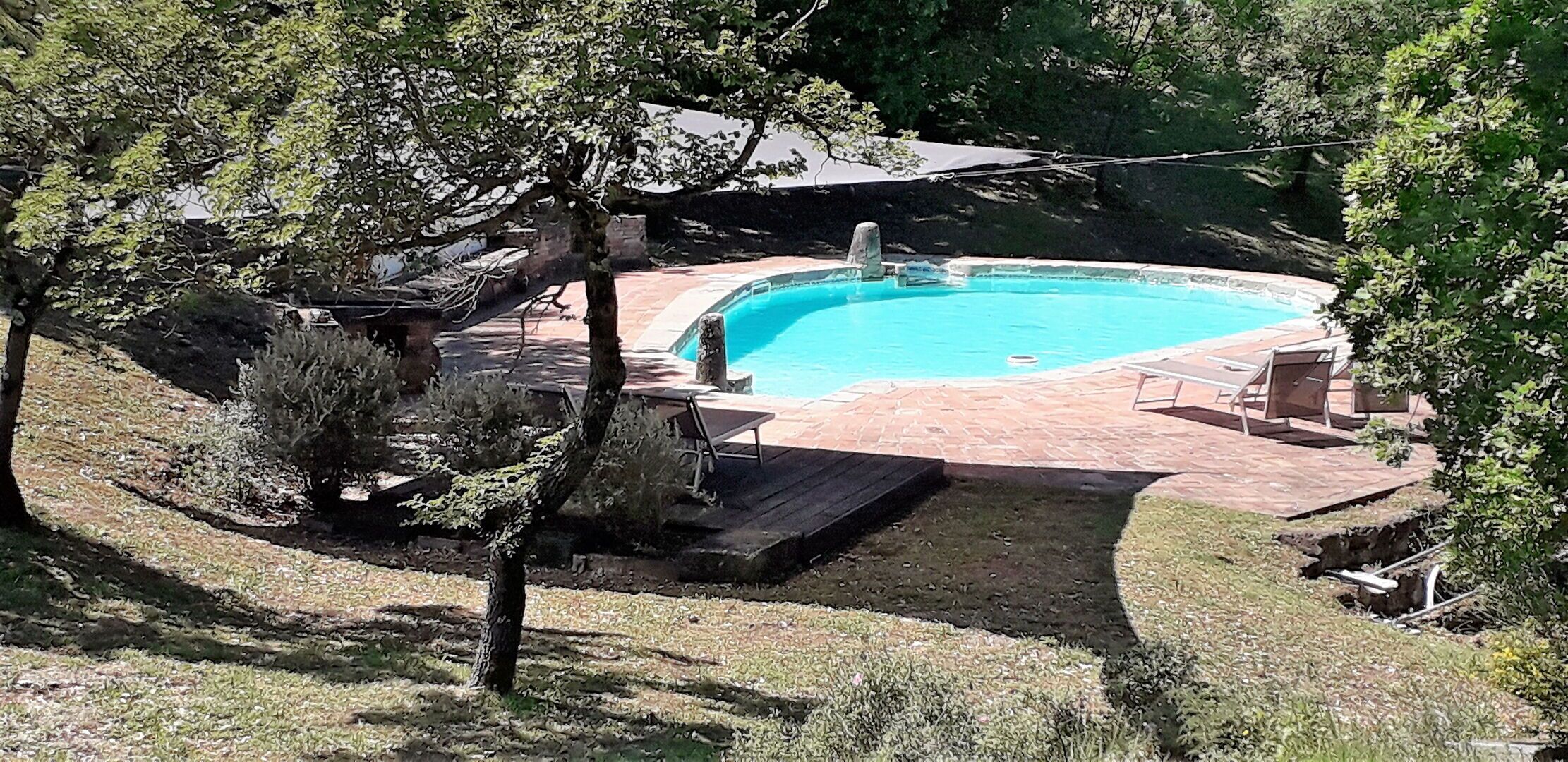 Nice apartment in villa for 2 guests with WIFI, pool, patio, panoramic view and parking