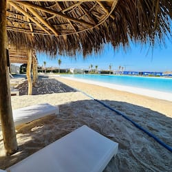 Private beach, sun-loungers, beach towels