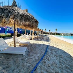 Private beach, sun-loungers, beach towels
