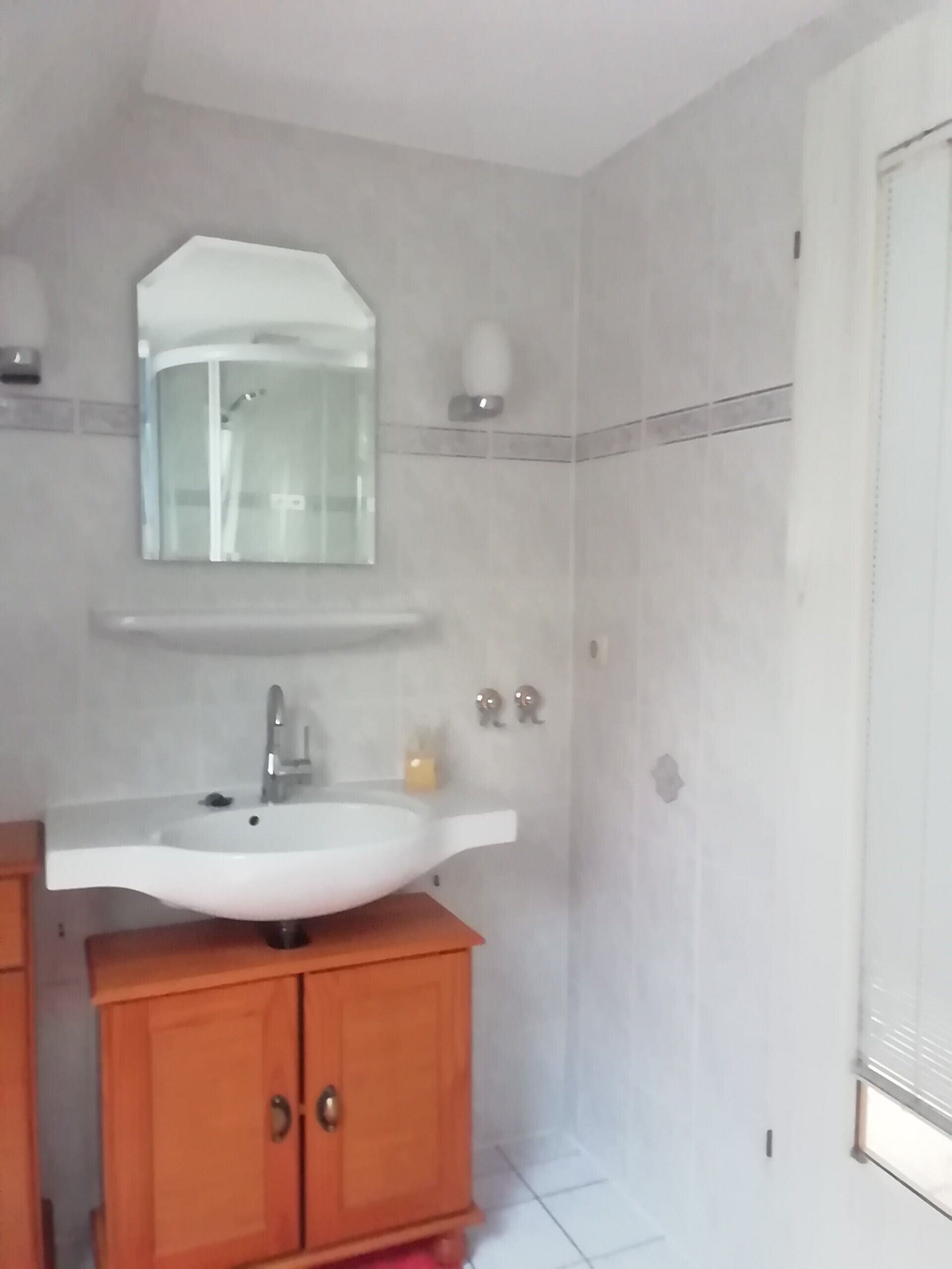 Dusche, Haartrockner, Handtücher