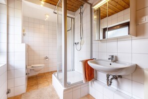 Dusche, Haartrockner, Handtücher