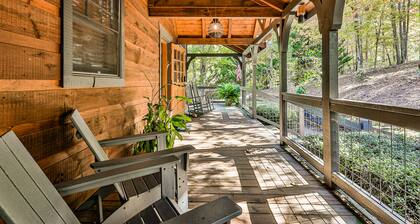 Homey riverfront cabin with hot tub, grill, wood fireplace, AC, & scenic views