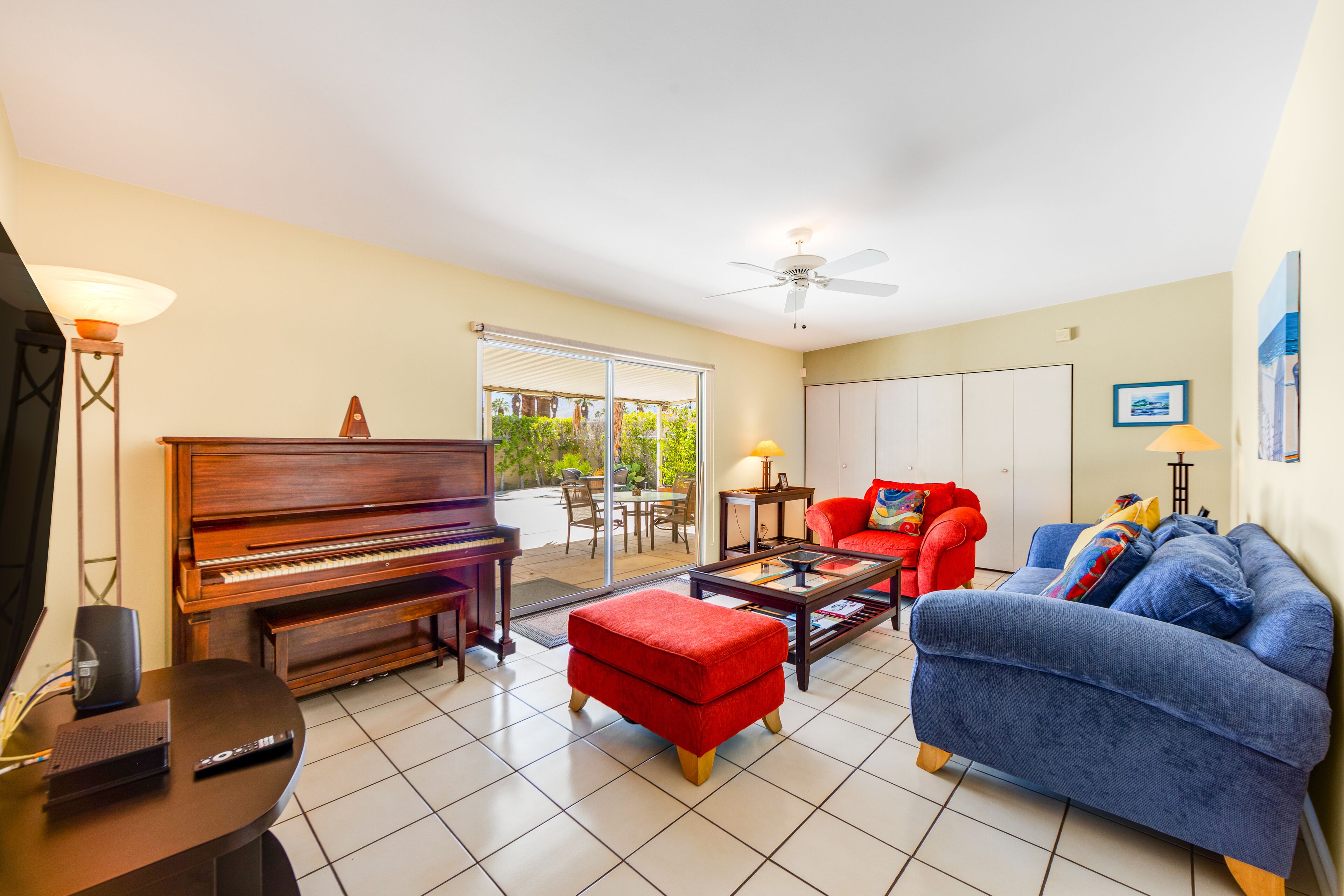 Mountain view home with a pool, pool spa, grill, firepit, washer/dryer, and AC