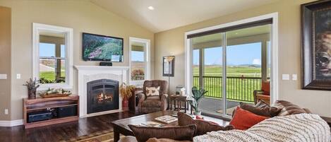 Televisión, chimenea