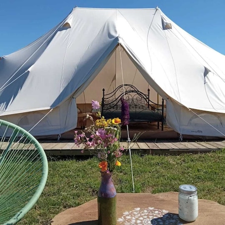 Property grounds. lovely furnished sibleybell tent, experience the feeling of camping with luxury.