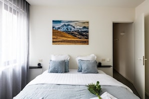 2 chambres, fer et planche à repasser, Wi-Fi, draps fournis