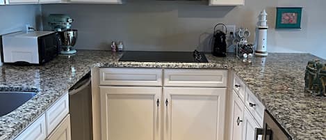 Fridge, microwave, stovetop, dishwasher