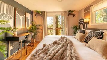 4 habitaciones, camas con efecto memoria y escritorio