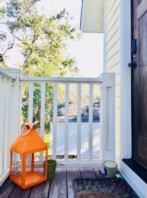 Step out onto the deck and enjoy the view from this outdoor space.