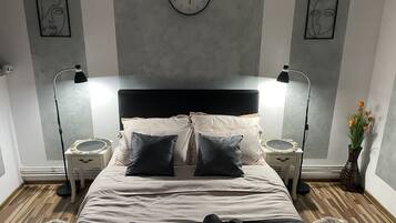 1 غرفة نوم وواي فاي وملاءات أسرّة