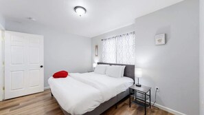 2 bedrooms, iron/ironing board, WiFi, bed sheets