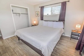 2 bedrooms, iron/ironing board, travel crib, WiFi