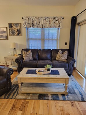 Smart TV, fireplace, DVD player