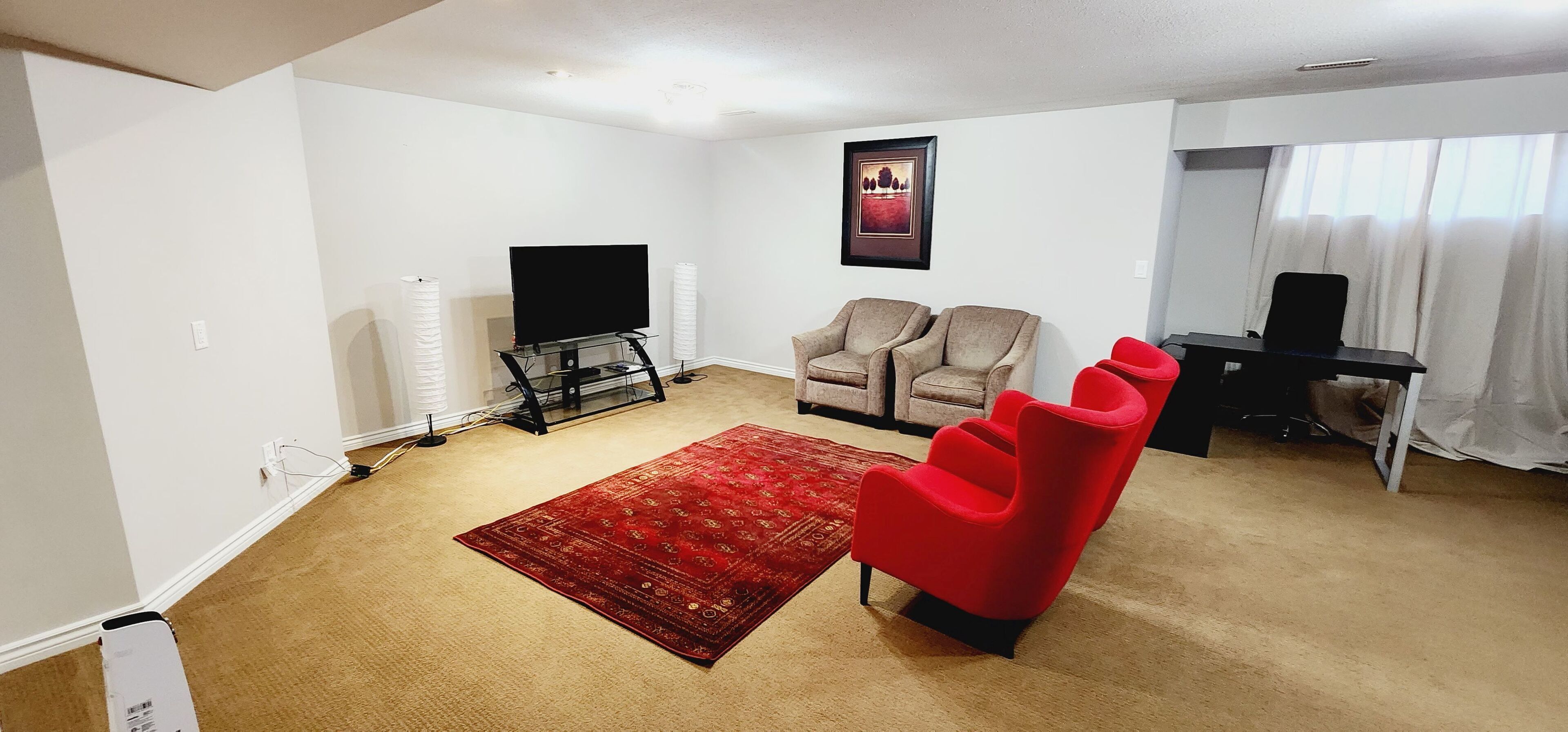 Unique basement suite with spacious living room. 