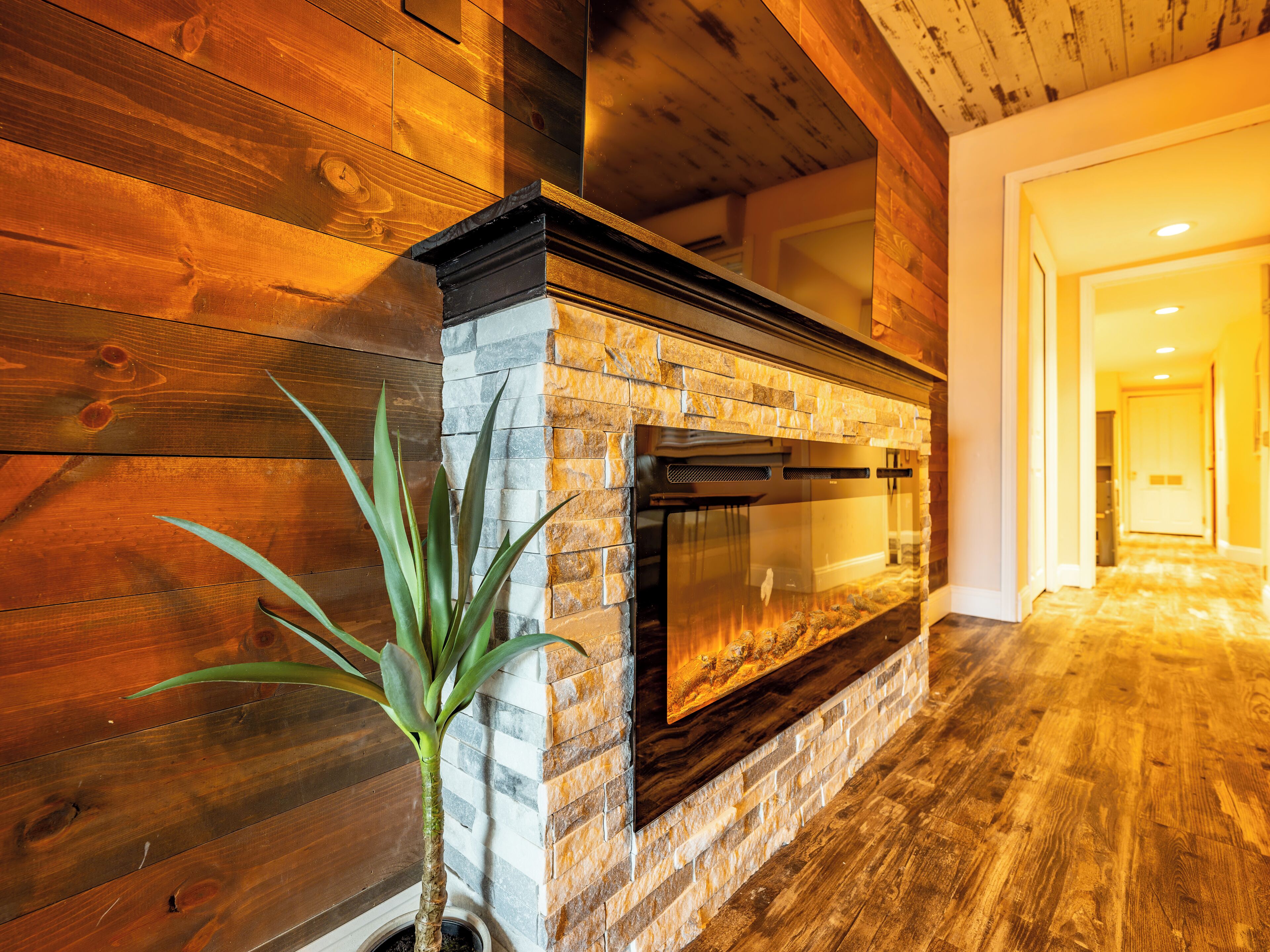 Loft, 1 Bedroom, City View | Living area | 75-inch Smart TV with digital channels, fireplace, Netflix