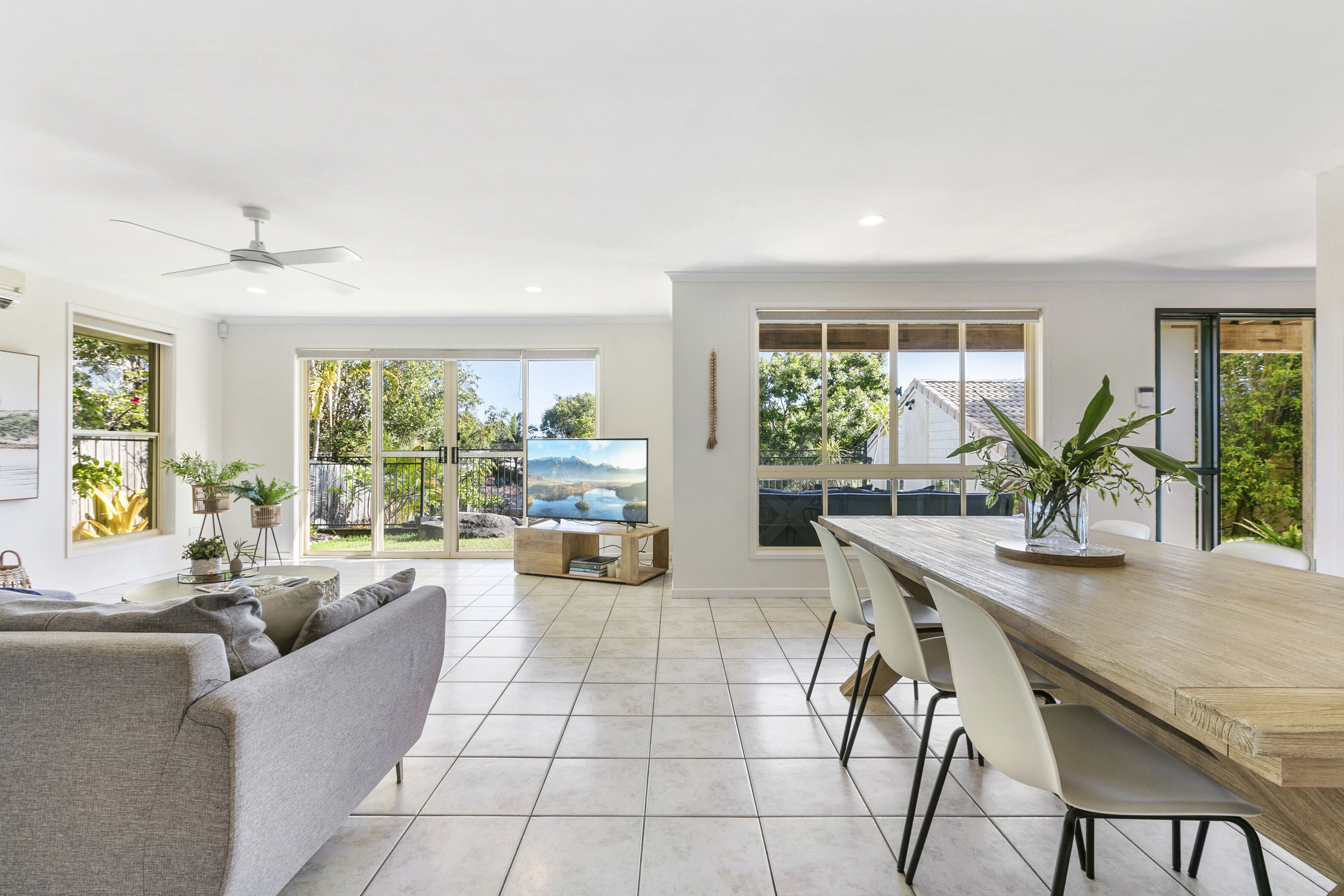 Spacious open-plan living and dining area designed for group stays