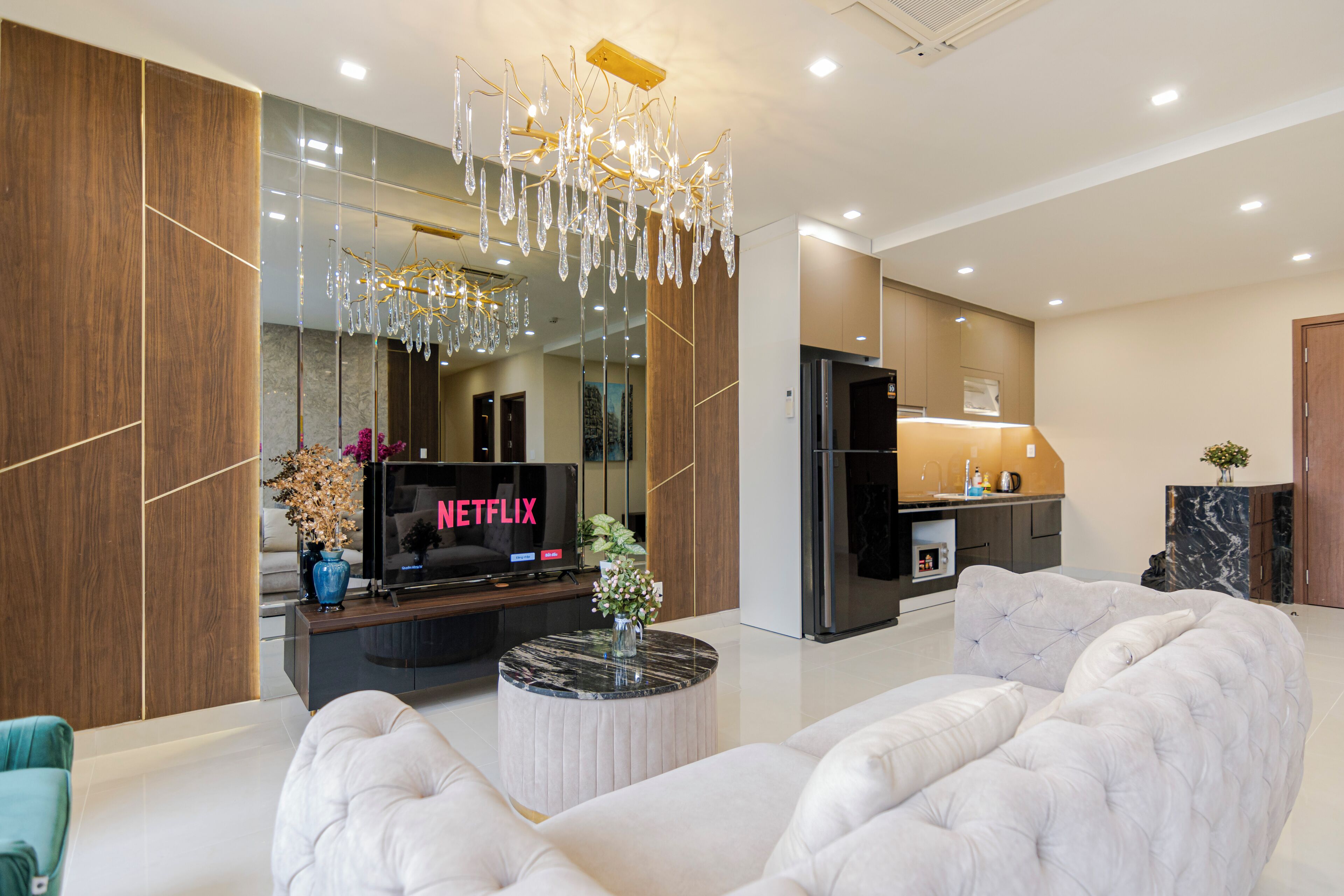 都會公寓 | 起居區 | 55-吋智慧型電視、衛星頻道、電視