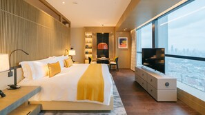 Deluxe River View King Room | Premium bedding, down duvets, memory-foam beds, minibar - MGM Shanghai West Bund (Shanghai)