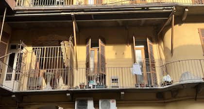 Railing house in the historic center of Asti