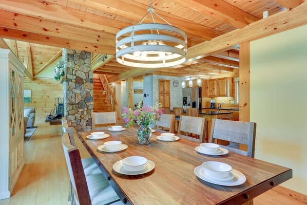Dining - Pocono Dog-Friendly Home on Delaware River with Large Hot Tub! (Damascus)