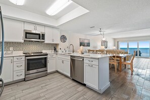 Fridge, microwave, oven, stovetop - Direct Beachfront Living with Oversized Balcony (Redington Shores)