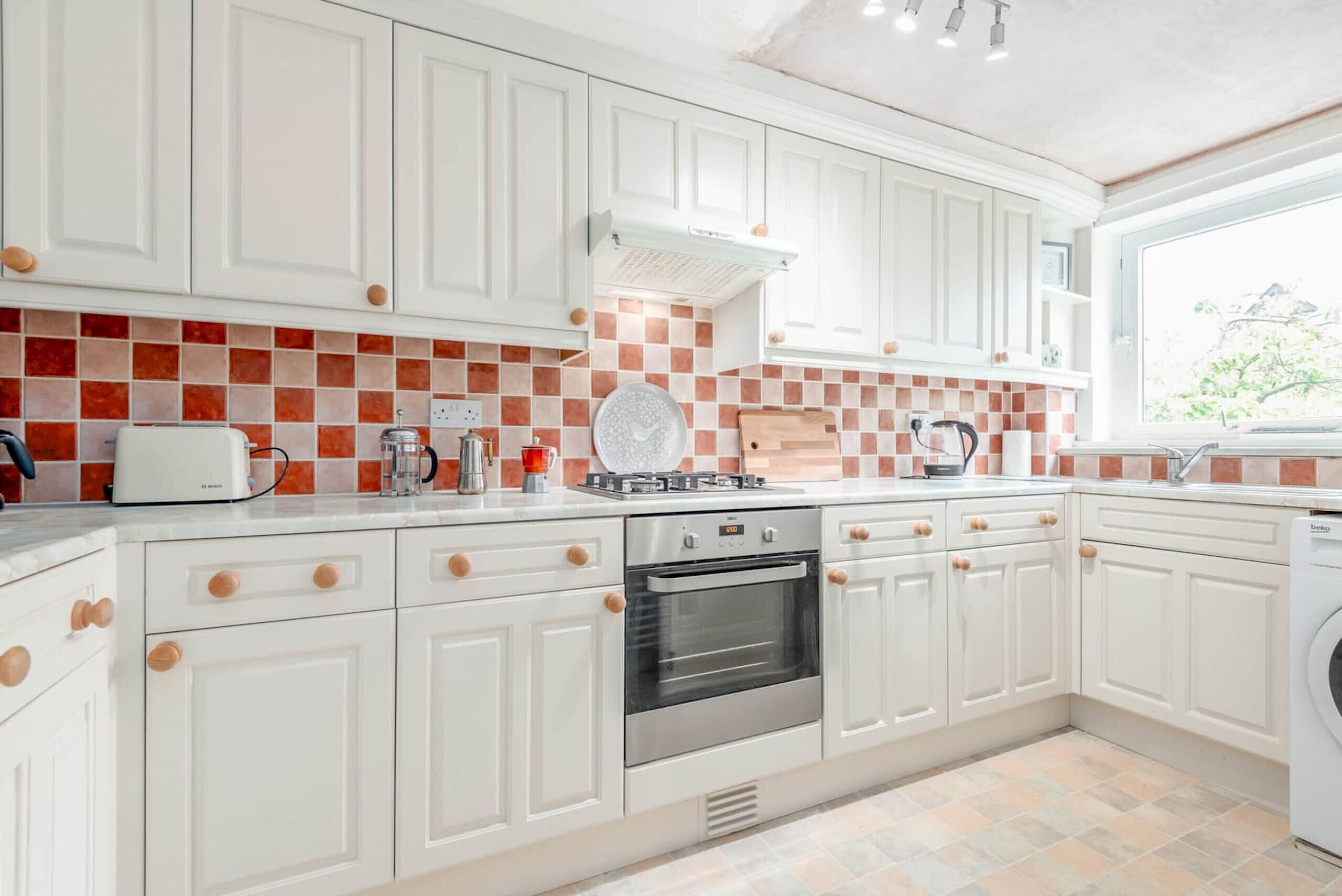 Fridge, microwave, oven, electric kettle