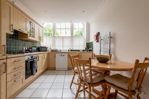 Fridge, microwave, oven, electric kettle