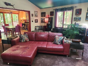 Smart TV, DVD player, books, music library