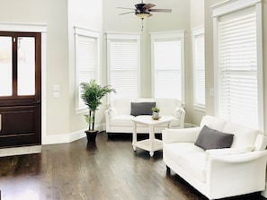 Smart TV, fireplace, video games