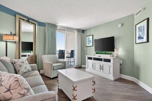 Flat-screen TV, offices - Sandy Beach Resort 1705 - Oceanfront Views (Myrtle Beach)