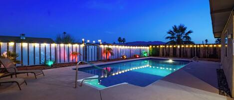 Outdoor pool, a heated pool