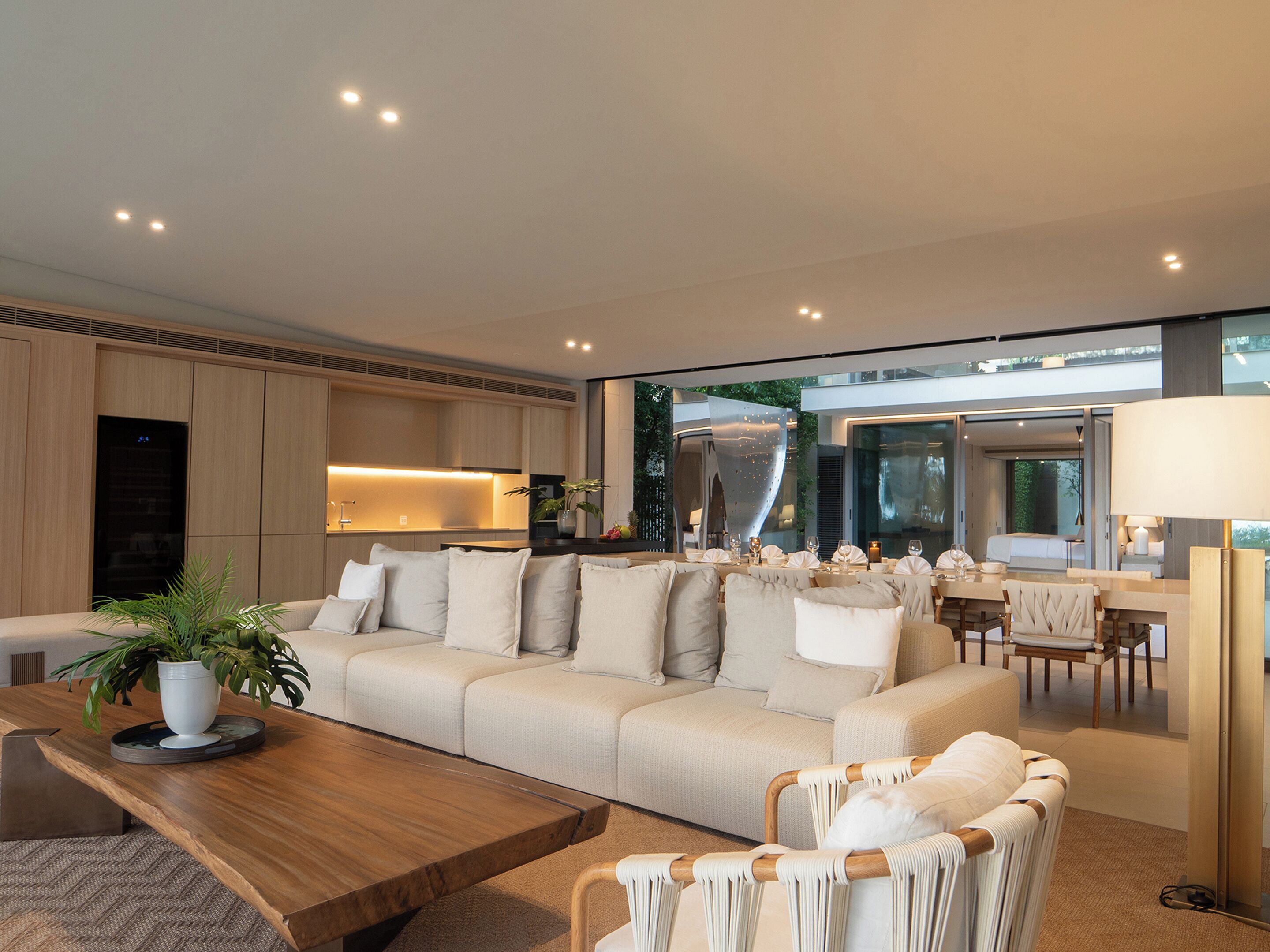 Luxe villa, 3 slaapkamers, aan het strand | Woonkamer