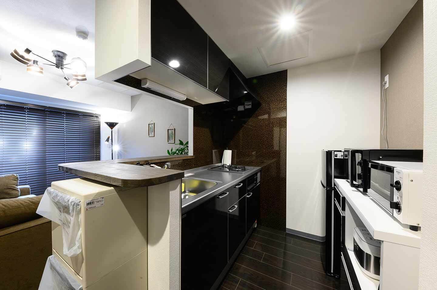 Deluxe Suite | Private kitchen | Fridge, microwave, stovetop, toaster