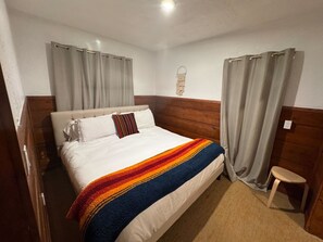 Standaard huisje, 1 queensize bed, keuken | Luxe beddengoed, donsdekens, bedden met traagschuimmatrassen