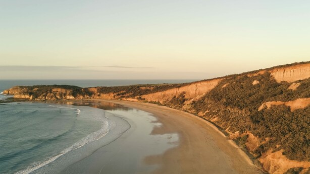 A coastal landscape with a beach, cliffs, and a clear sky. - Cozy Newtown 2 bedroom unit (Newtown)