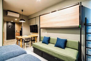 Deluxe Studio Apartment | Living area | 43-inch flat-screen TV with satellite channels - Section L Kuramae (Tokyo)