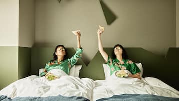 Desk, blackout curtains, iron/ironing board, free WiFi