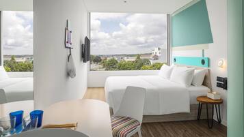 In-room safe, desk, laptop workspace, blackout drapes