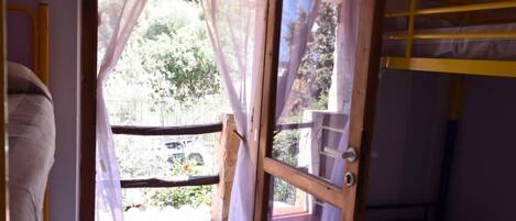 1 bedroom, iron/ironing board, travel cot, bed sheets