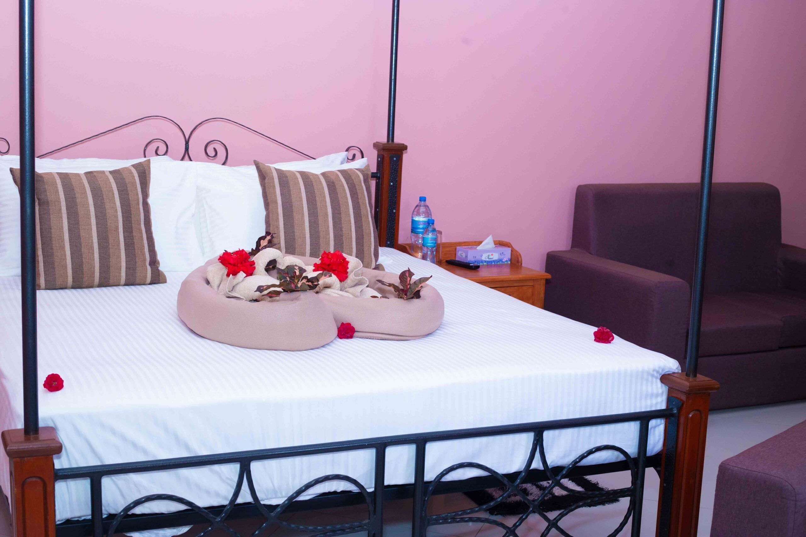 Regndusch, gratis toalettartiklar, handdukar och tvål