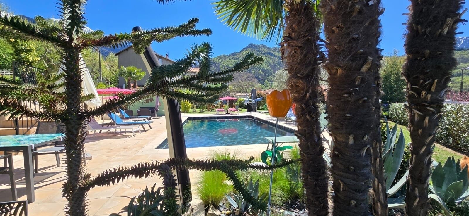 Piscine extérieure, piscine chauffée