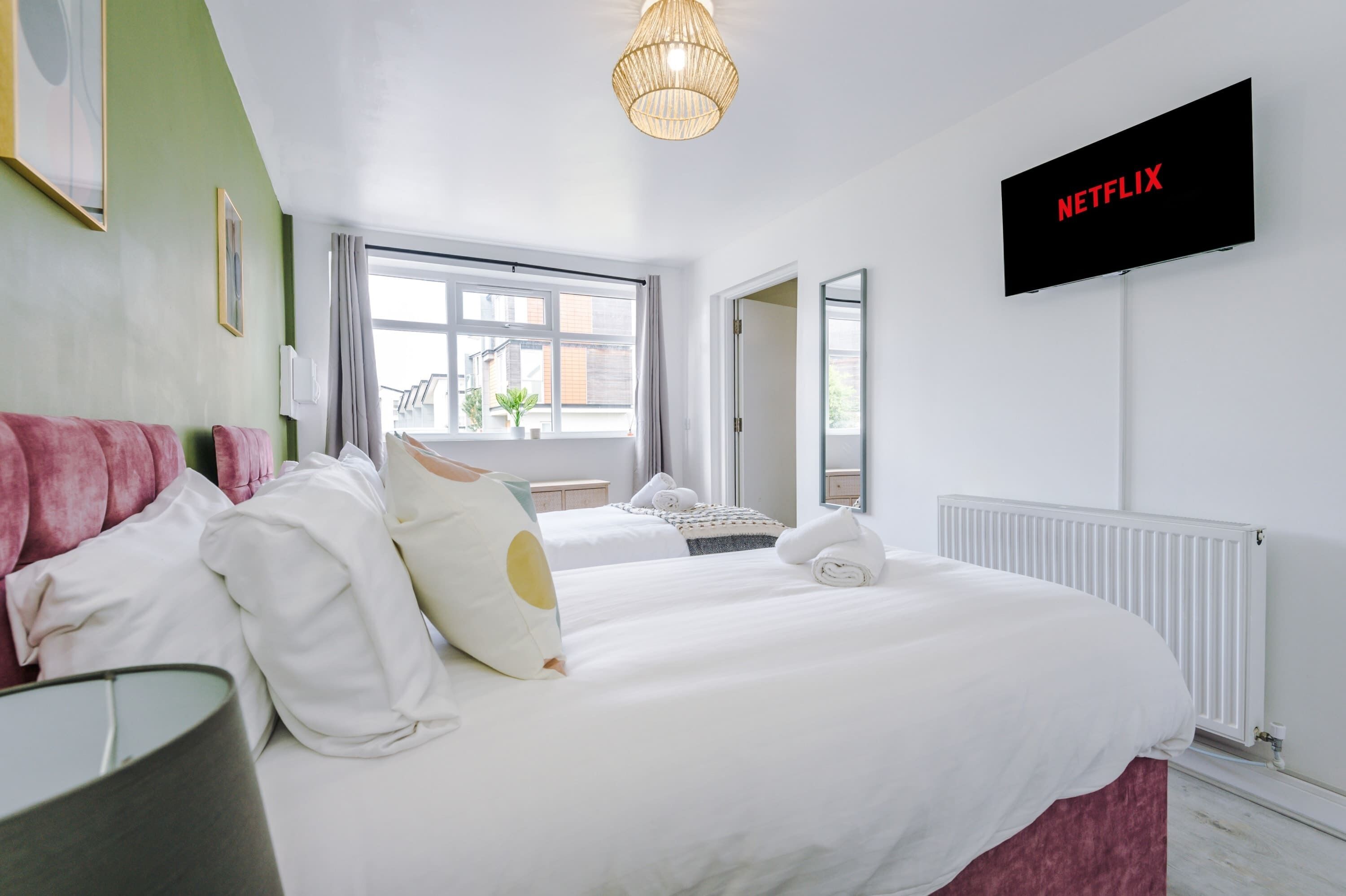 5 bedrooms, iron/ironing board, travel cot, WiFi