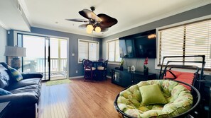 Smart TV, DVD player, music library, video library