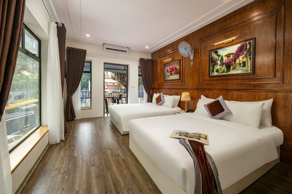 Family Quadruple Room, 2 Queen Beds, Balcony, City View | Premium bedding, down comforters, minibar, in-room safe