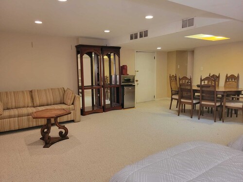 Spacious basement with indoor garage