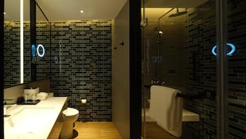 Standard Room, 2 Double Beds, City View | Bathroom | Shower, rainfall showerhead, free toiletries, hair dryer
