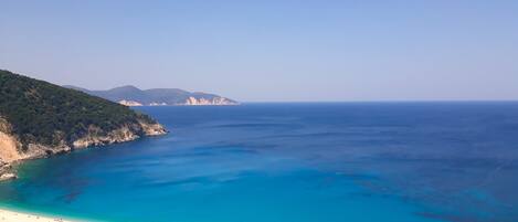 On the beach, beach towels